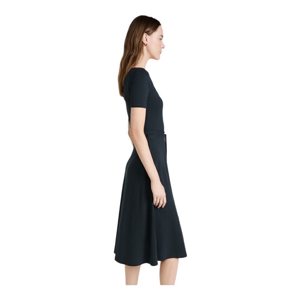 NWT Vince Square Neck Cotton Knit Dress Medium in Black - Picture 4 of 10